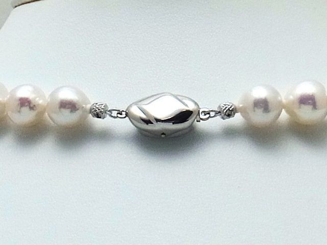 Genuine Lake Water Pearl Necklace 9.0-11.0mm Round 42cm White From Japan