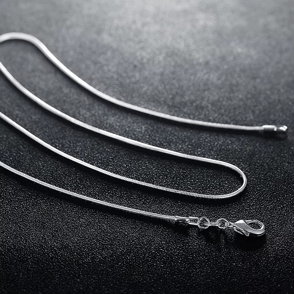 10PCS LOT Wholesale 925 Sterling Silver 16/18/20/22/24/26/28/30 Inch 1Mm Snake C