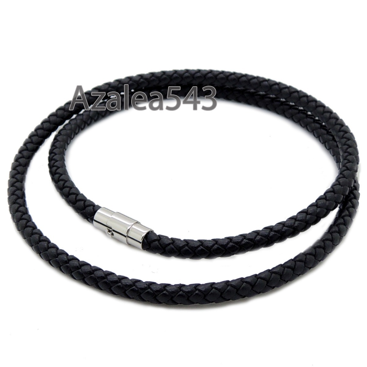 14″~40″ 3/4/5MM Black Genuine Leather Cord Stainless Steel Clasp Men Necklace