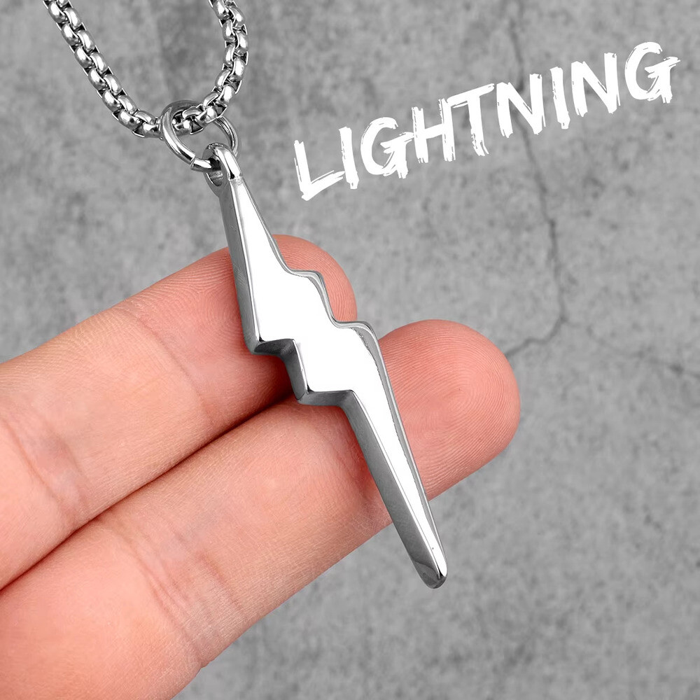 Sculpt Rings™ 316L Stainless Steel Lightning Bolt Pendant Necklace | 50/60/70cm