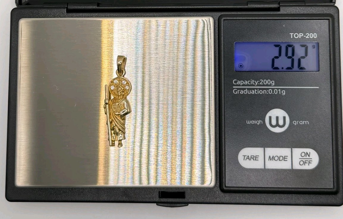 10k Solid Gold Pendant Saint Jude – Dije San Judas Tadeo Oro Solido 10K 2.5cm