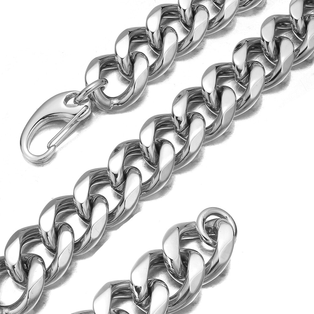 Punk Heavy 23mm 316L Stainless Steel Cuban Chain Link Curb Necklace for Cool Men