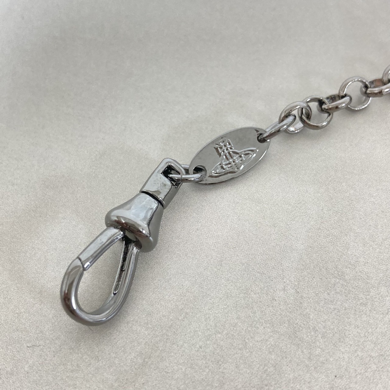 Vivienne Westwood Bracelet Petite Orb 17cm Gunmetal Clear w/Pouch NO BOX