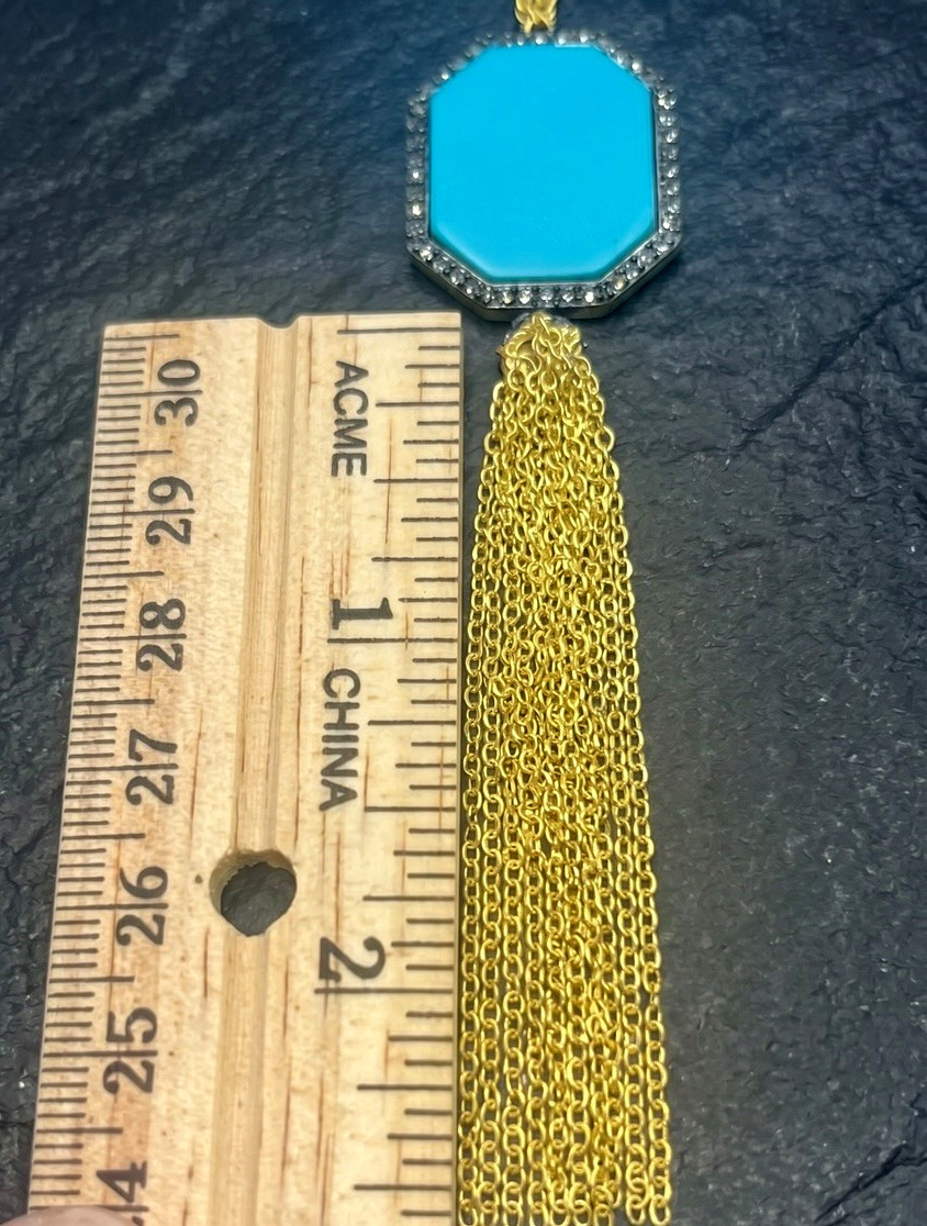 Freida Rothman 30″ Turquoise Tassel Pendant Necklace $295 NWTOB *READ NOTE*