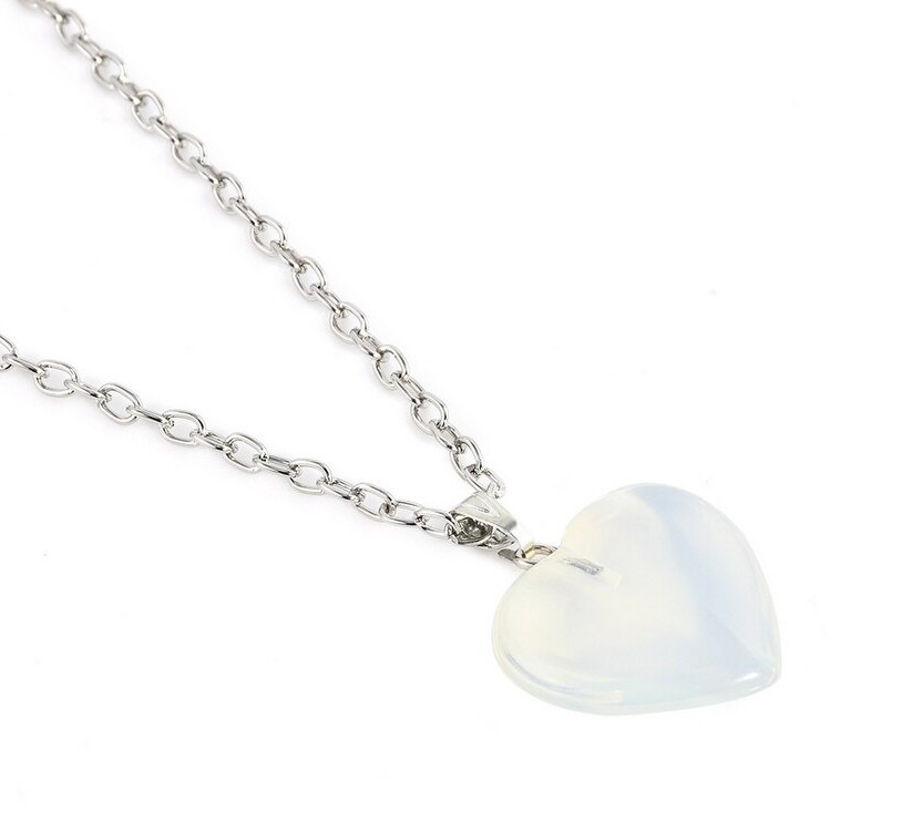 Clear Heart Quartz Necklace – Natural Gemstone Rock Pendant – Beautiful Gift