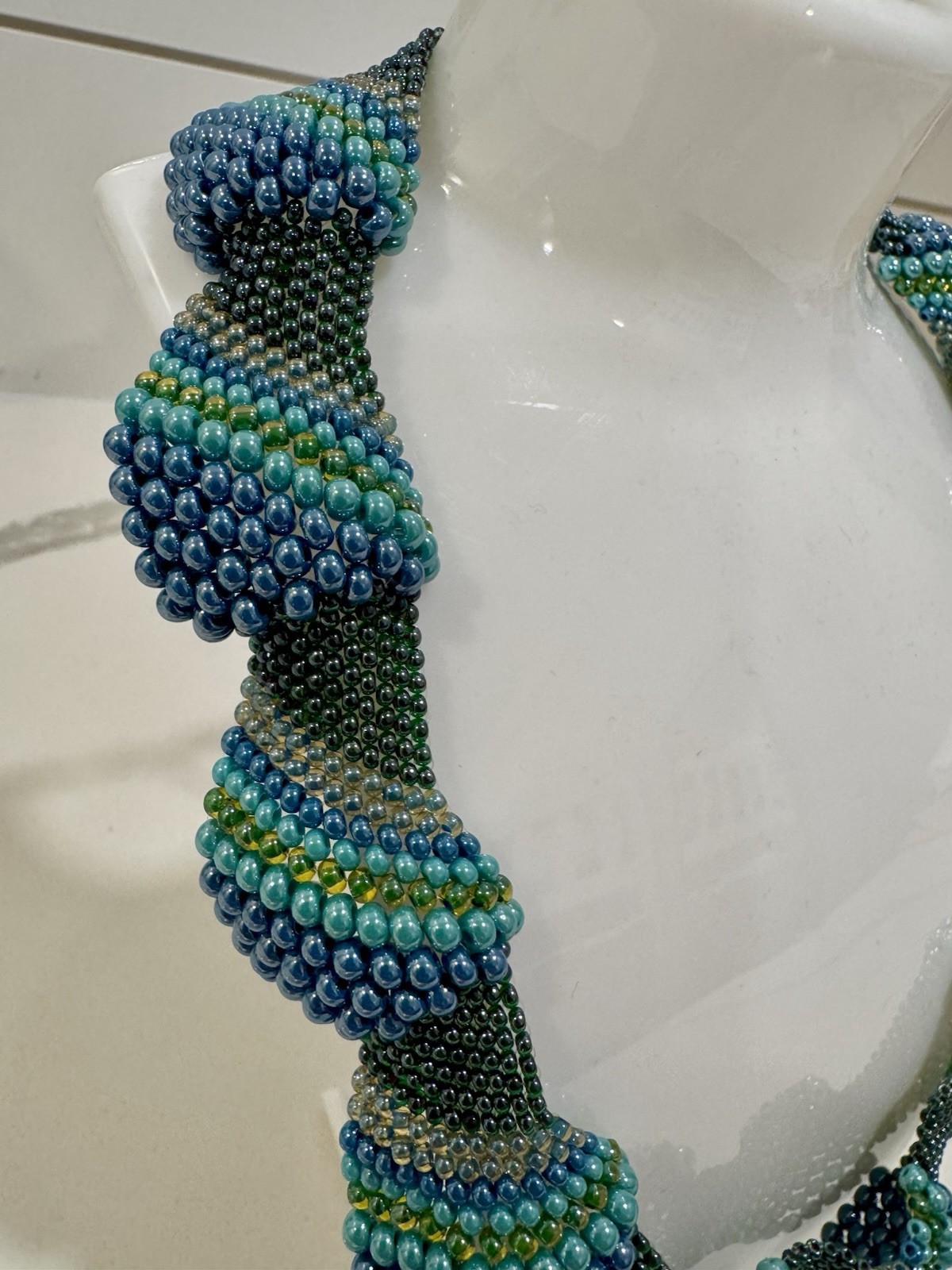 Handmade Ukrainian Beaded Statement Necklace One of a Kind Artisan Wearable Art