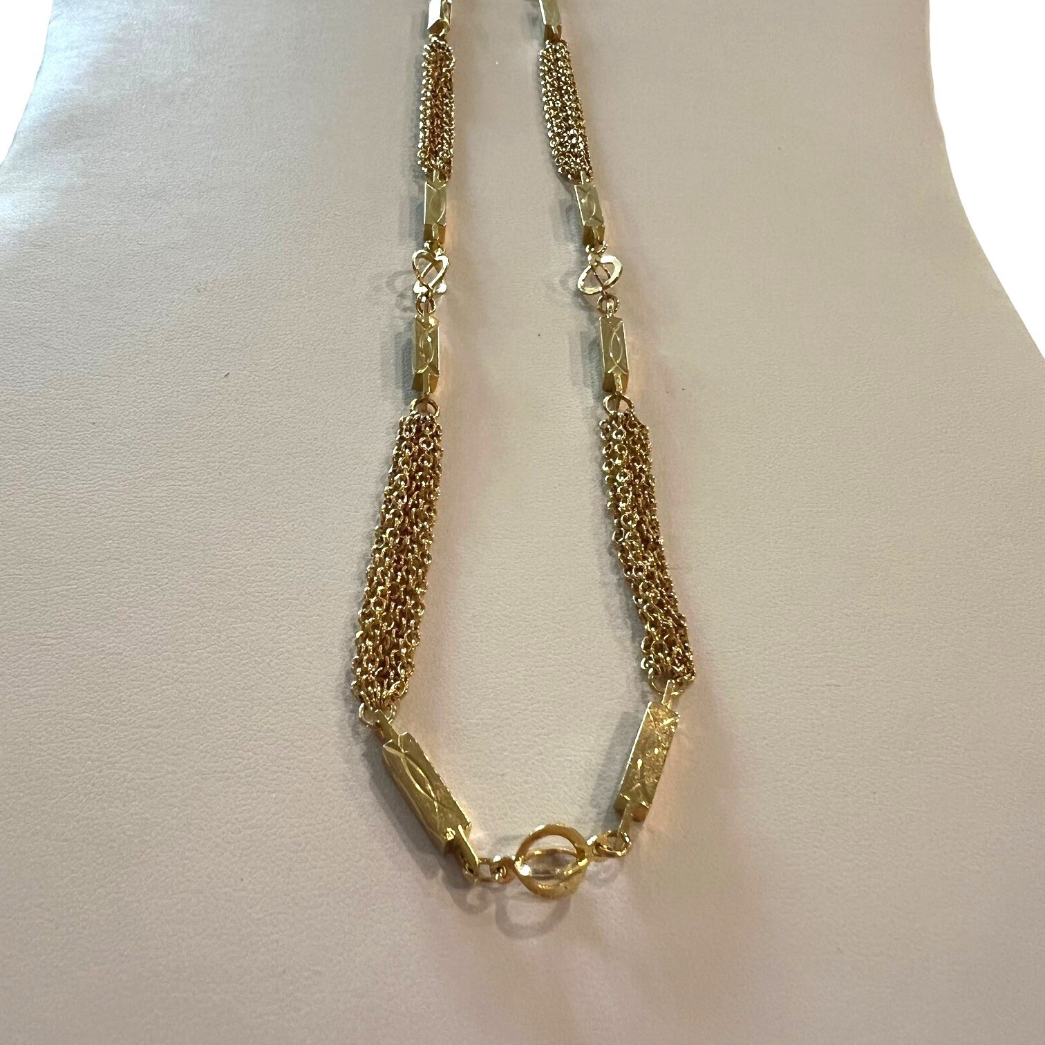 Vintage Gold Tone Delicate Multistrand Chain Necklace 24 Inch