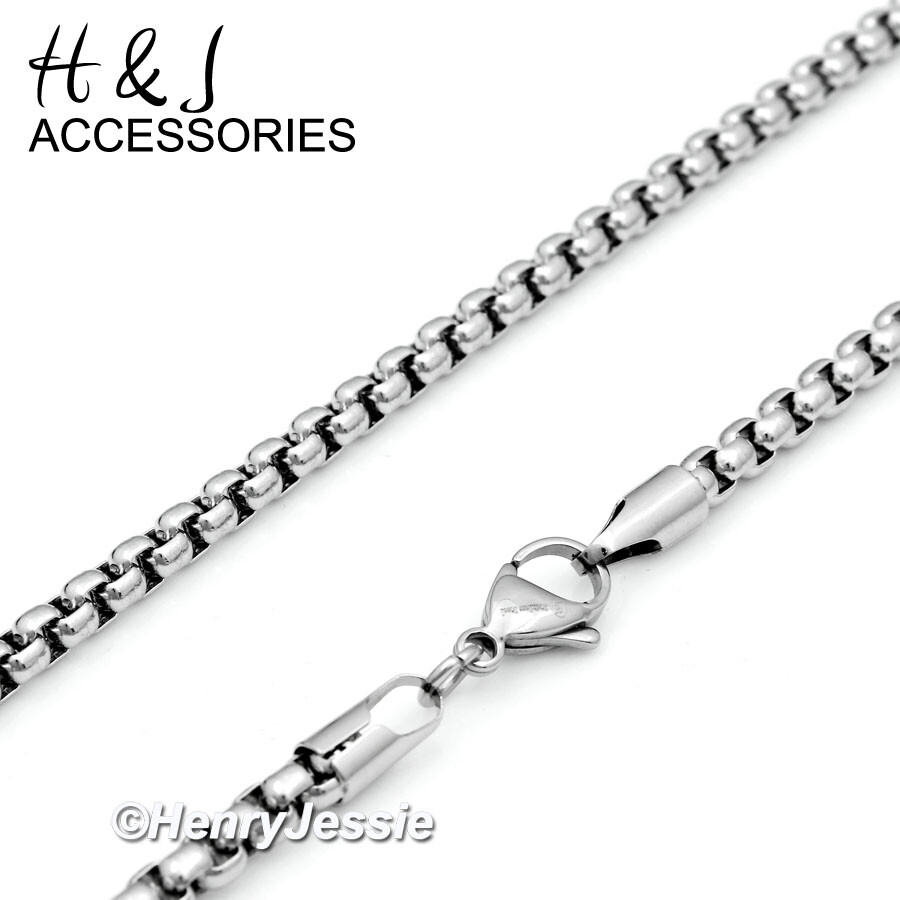18″-36″Stainless Steel 3mm Silver Box Chain Light Blue Rhinestone Pendant*AP117