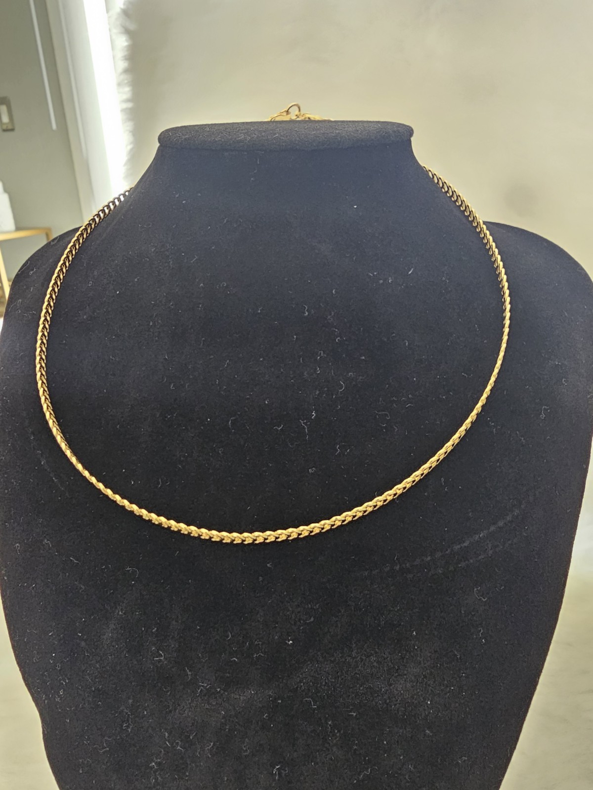 3mm Thick Net Gold Cord Chocker Necklace