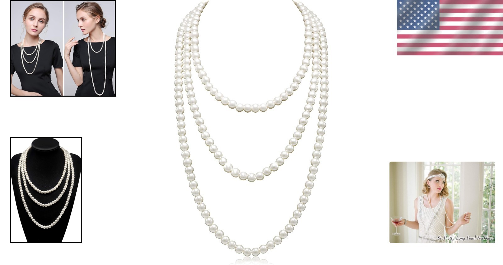 Classic Long Strand Faux Pearl Necklace – Perfect Gift for Special Occasions
