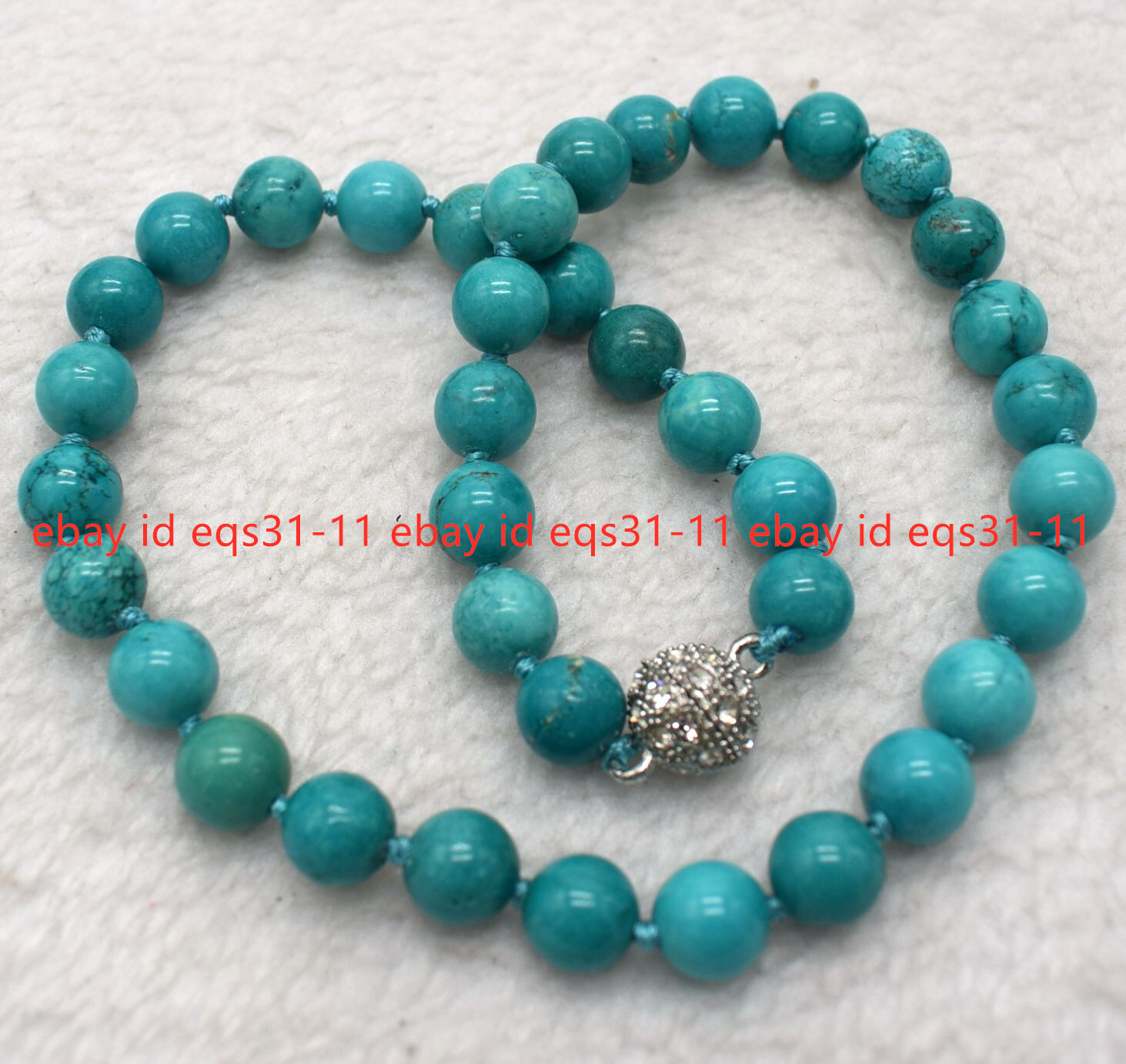 6/8/10/12mm Natural Blue Turquoise Gemstone Round Beads Necklace 14-50″ AAA