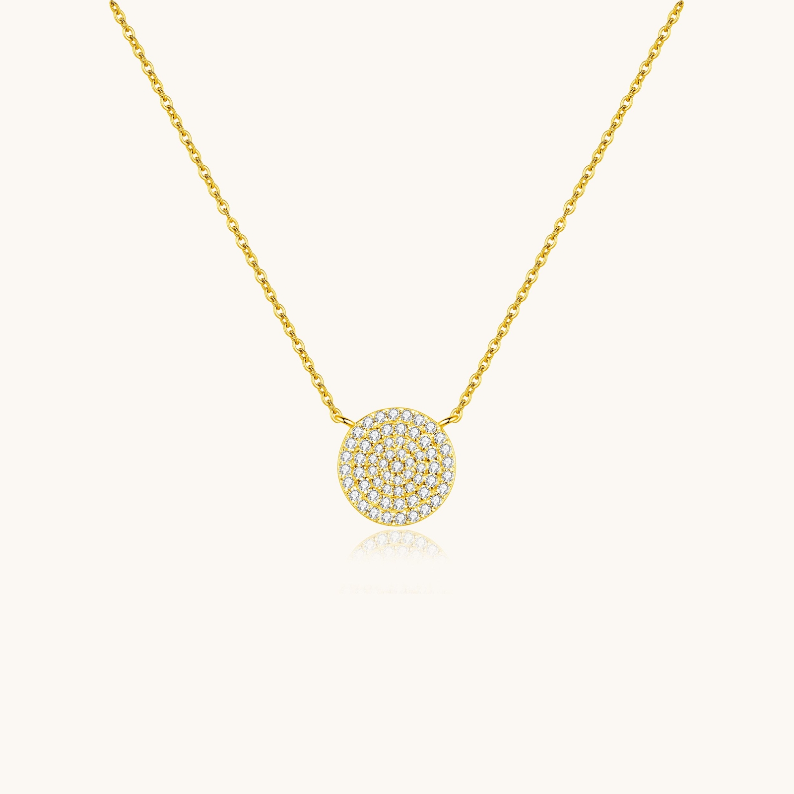 Lavishe 925 Sterling Silver Cubic Zirconia Pave Disc Round Pendant Necklace…