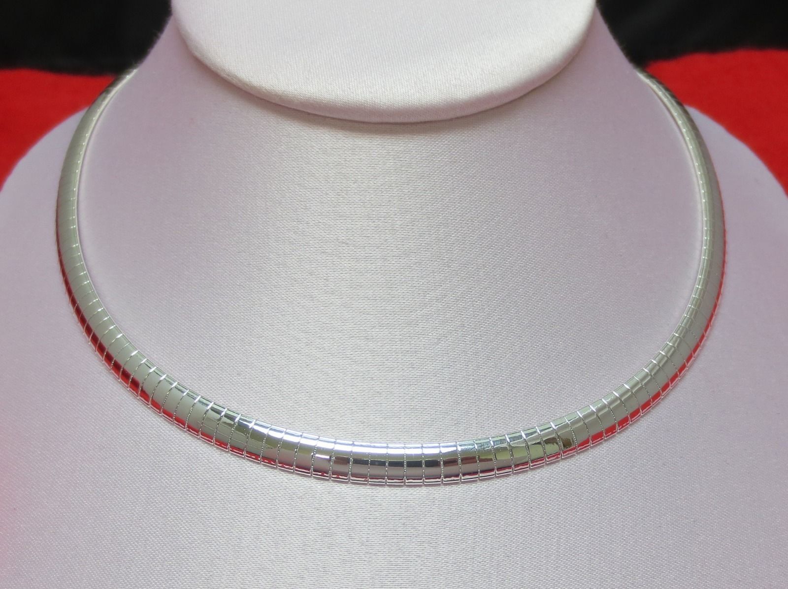 STERLING SILVER PLATED 6 MM & 8 MM DOMED OMEGA NECKLACES OR BRACELET,,7-20 “