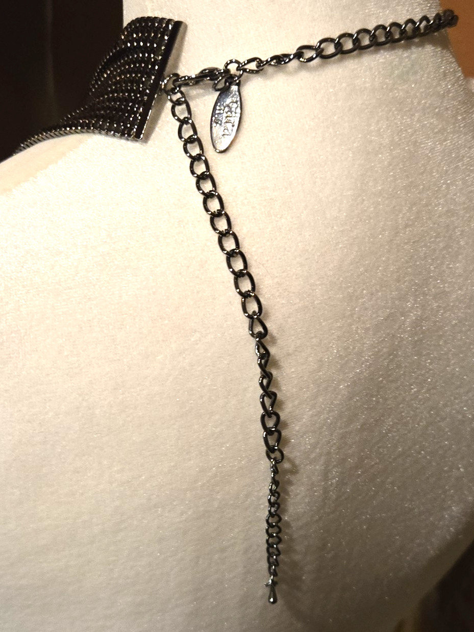 CARA NY Box Style Gunmetal Multi Chain Necklace