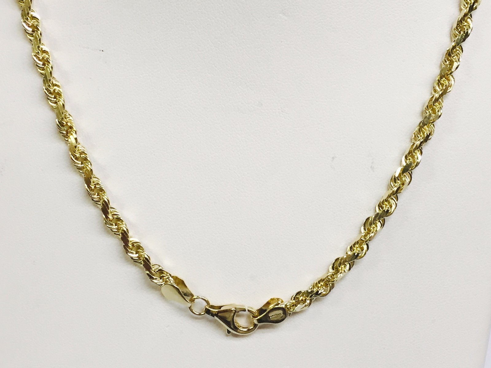 10k Yellow Gold 22″ Solid Diamond Cut Rope Chain Necklace 5 mm 27 Grams