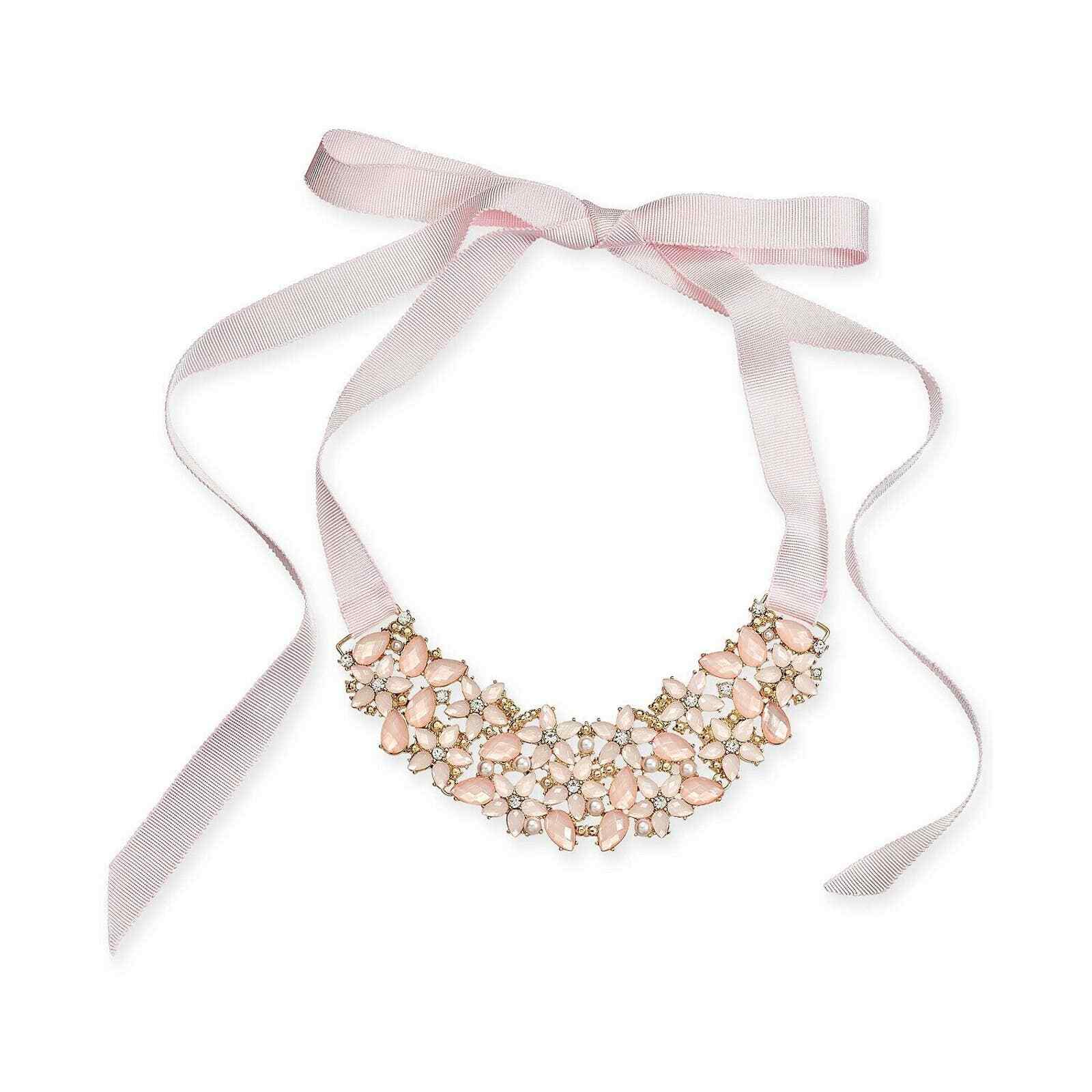 INC International Concepts Stone & Crystal Flower Ribbon Necklace