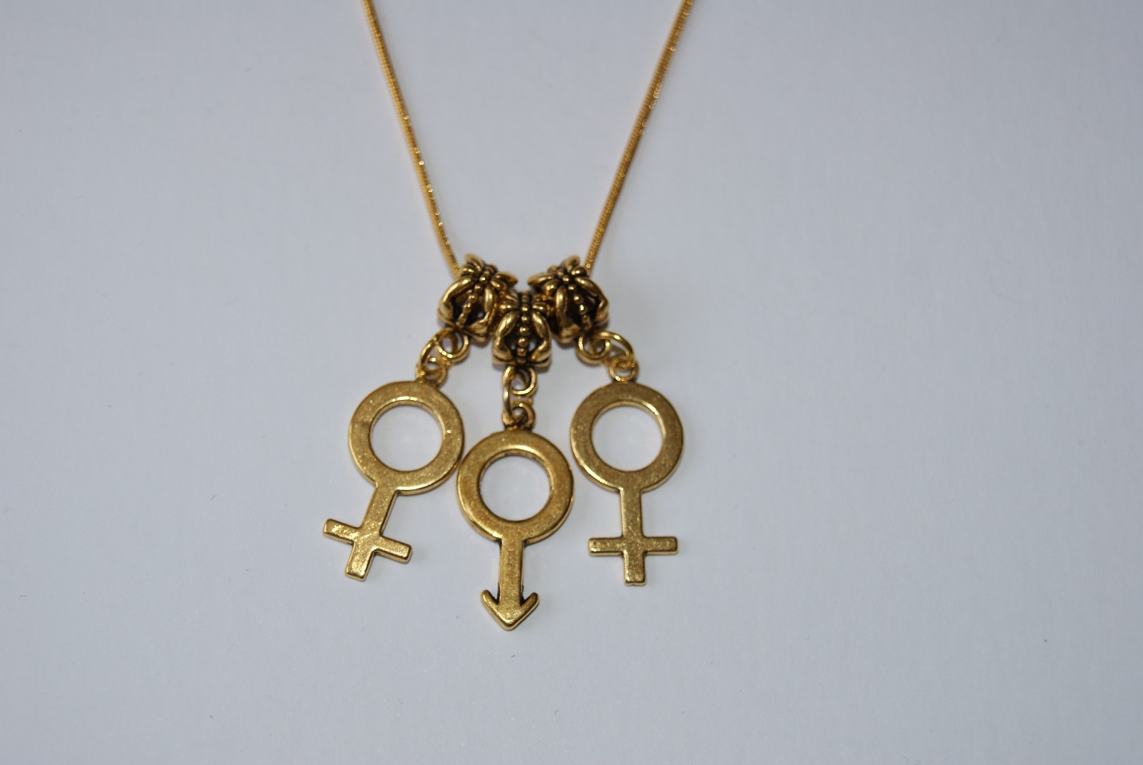 Gold Hotwife ‘MFM’ Male Female Male Threesome Euro Necklace Fetish Symbols