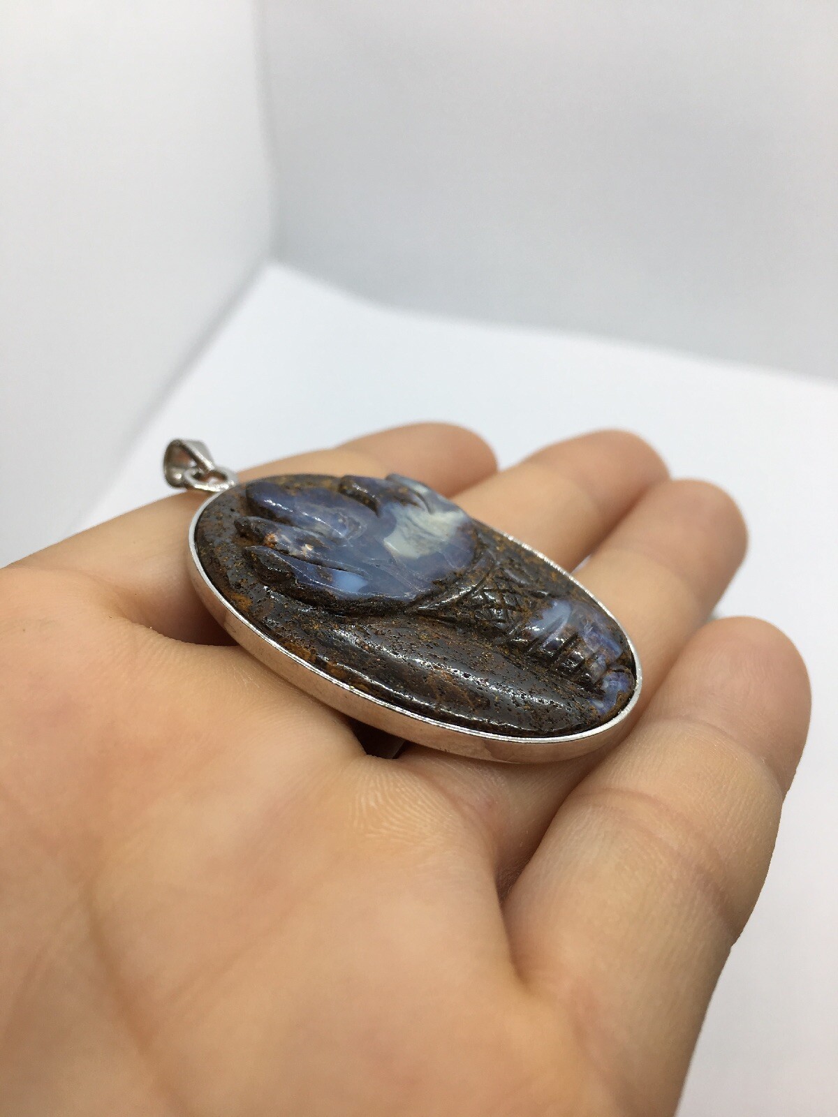 Luminance Australian Bolder Opal FlamingTorch Pendant With Sterling Silver 12.0g