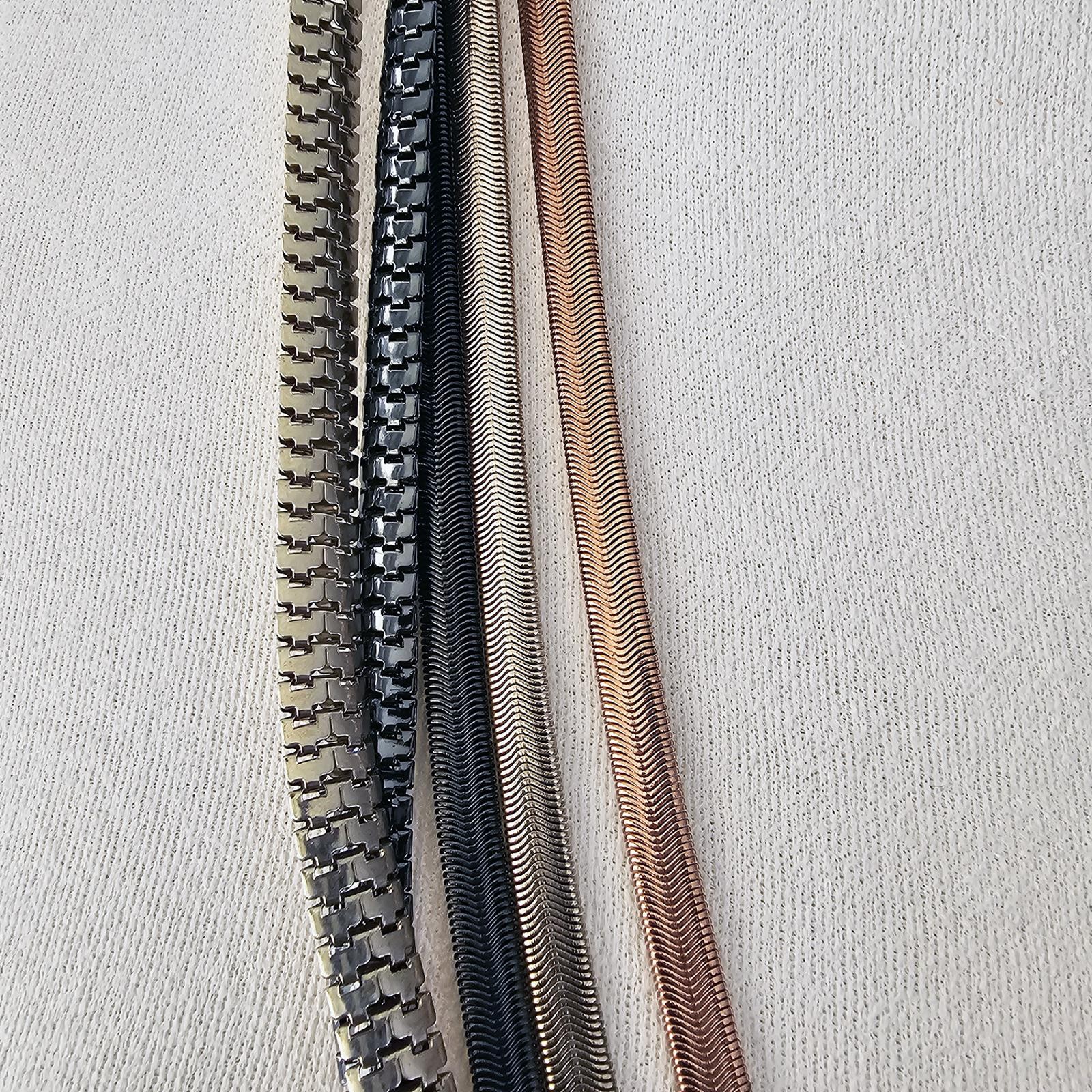 Multi-Chain Metal Necklace with Mixed Finishes Cara NY