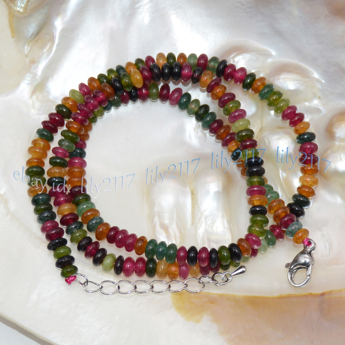 2x4mm Genuine Natural Colorful Tourmaline Rondelle Gems Beads Necklace 14-36”