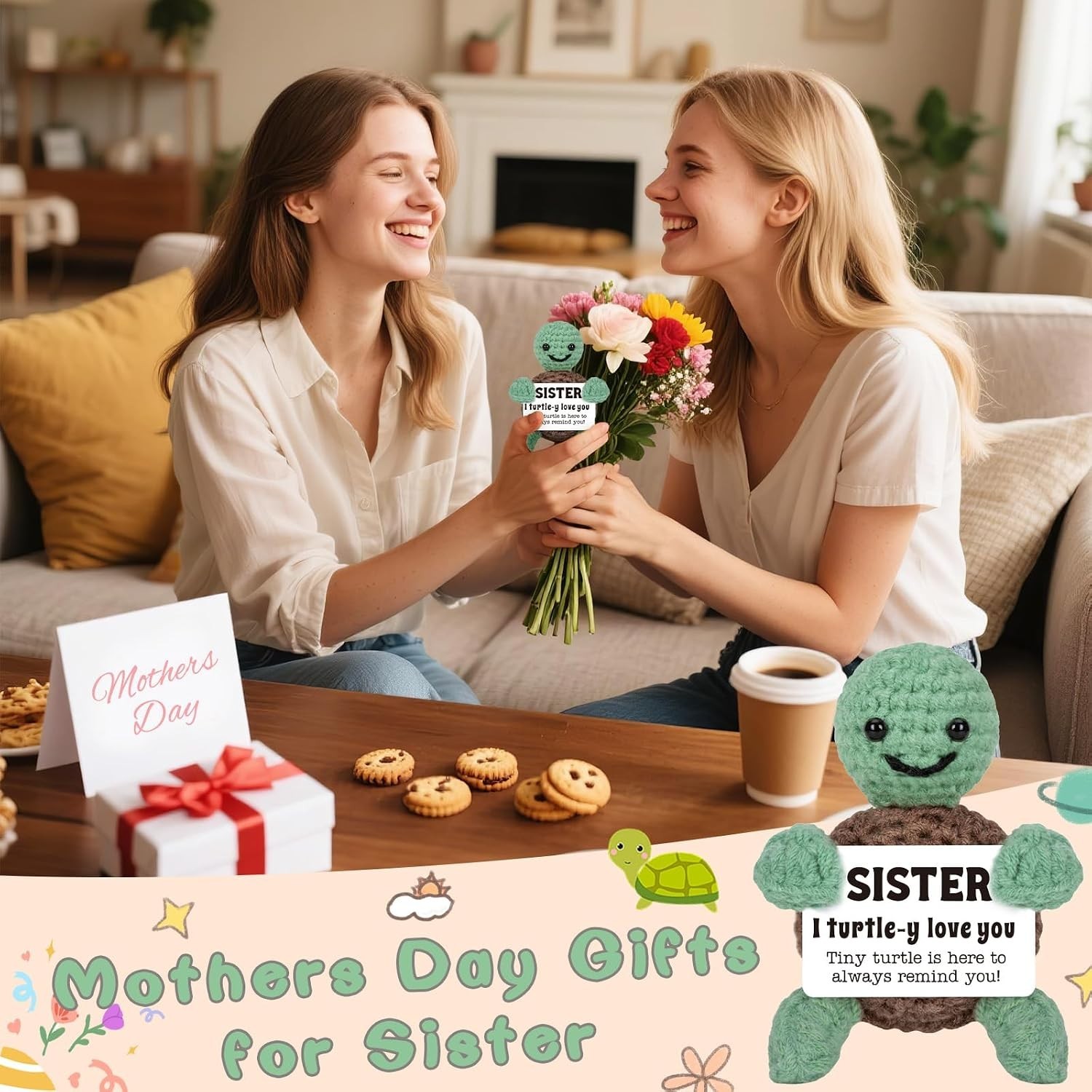 Cute Emotional Mini Turtle – Heartwarming Gift for Sisters & Special Occasions