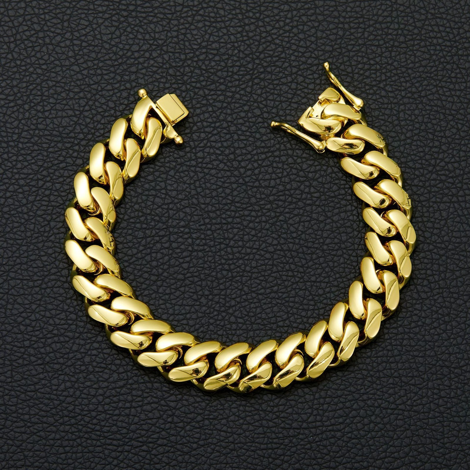 10-22MM Stainless Steel 18K GP Miami Hip Hop Cuban Chain Necklace Bracelet