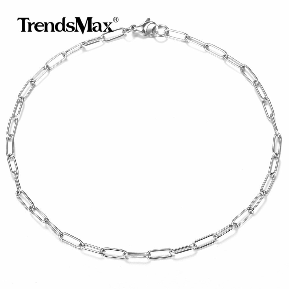 Gold Plated Stainless Steel Paperclip Rolo Box Chain Choker Necklace 16-20″ Xmas