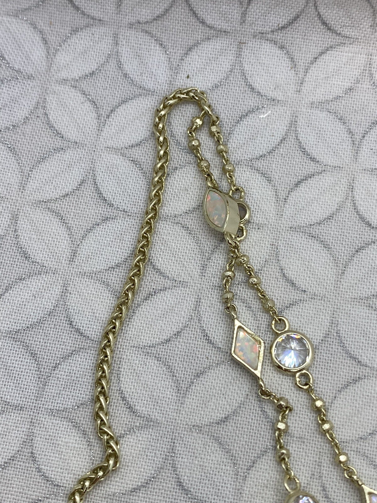 Kendra Scott Emelina necklace White kyocera opal gold tone Wrap