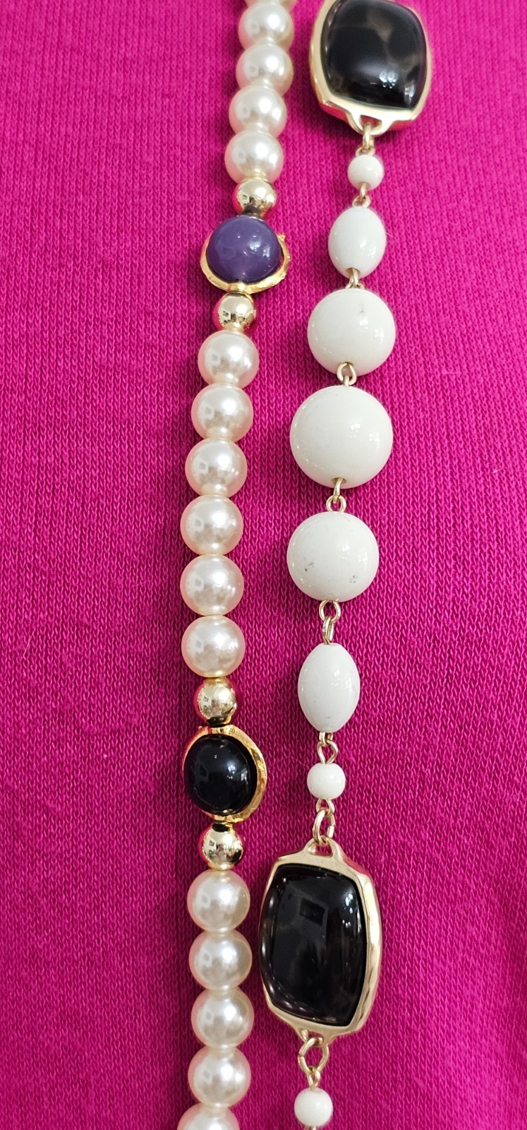 Two long pearl necklaces one Chicos and one unbranded in Excellent condition