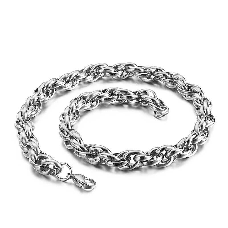 Huge Heavy 10mm 18-26inch Gold Rope Chain Necklace Stainless Steel Jewelry Mens