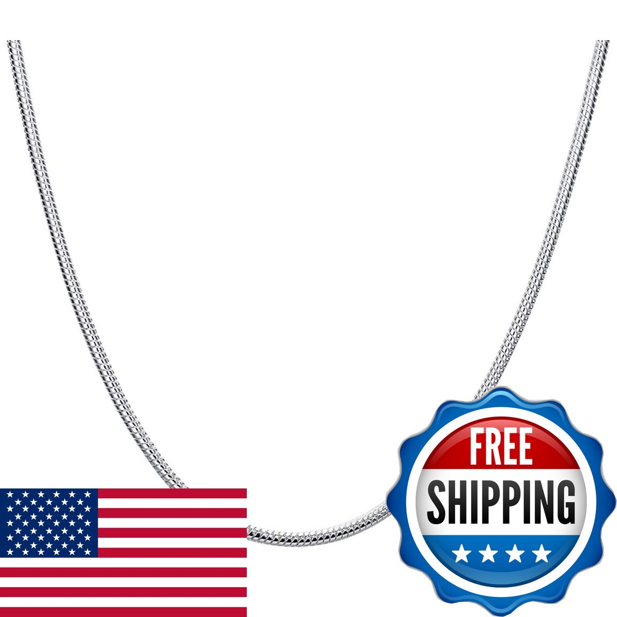 Goldenchen Fashion Jewelry 925 Sterling Silver 3mm Snake Chain Necklace Men