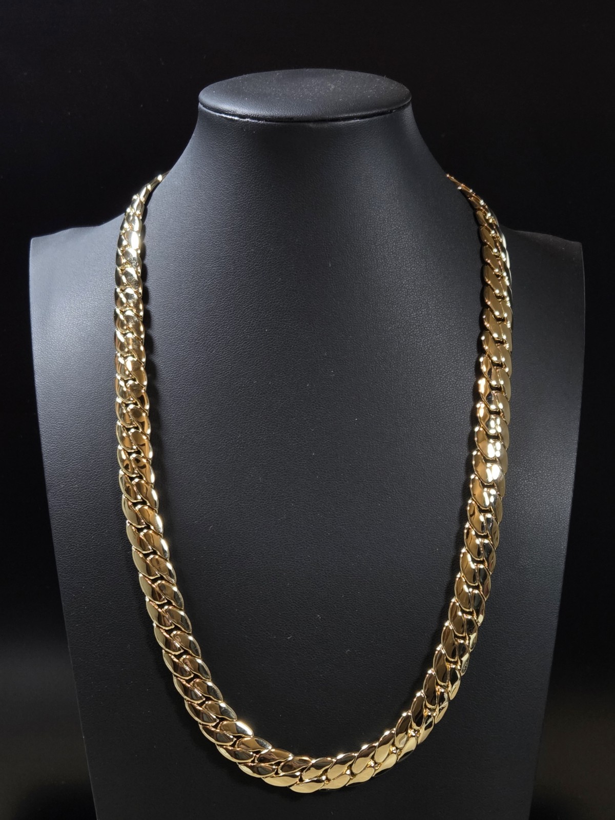 24″ 12mm 14k Gold Filled Miami Cuban Link Chain Necklace With Lobster Clasp