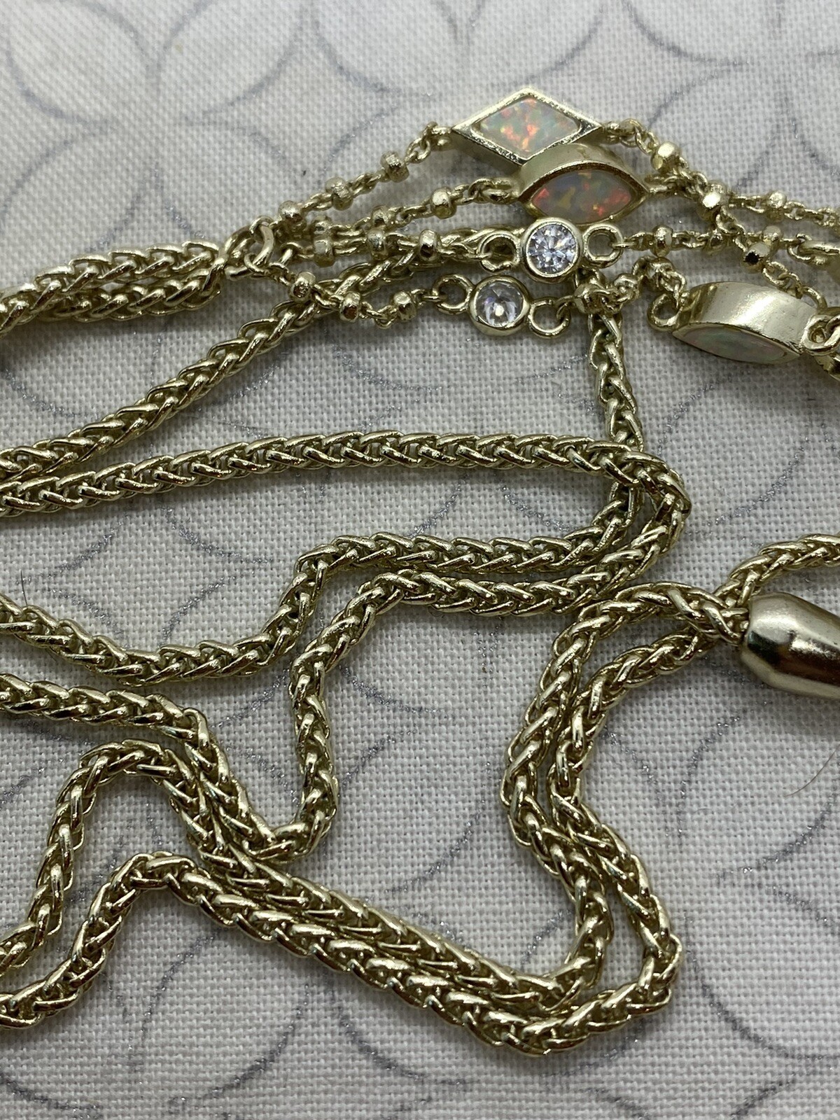 Kendra Scott Emelina necklace White kyocera opal gold tone Wrap
