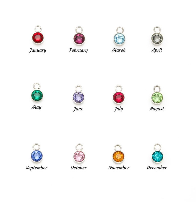 Personalized Name Necklace with Birthstone Custom Gift Box for Her Silver