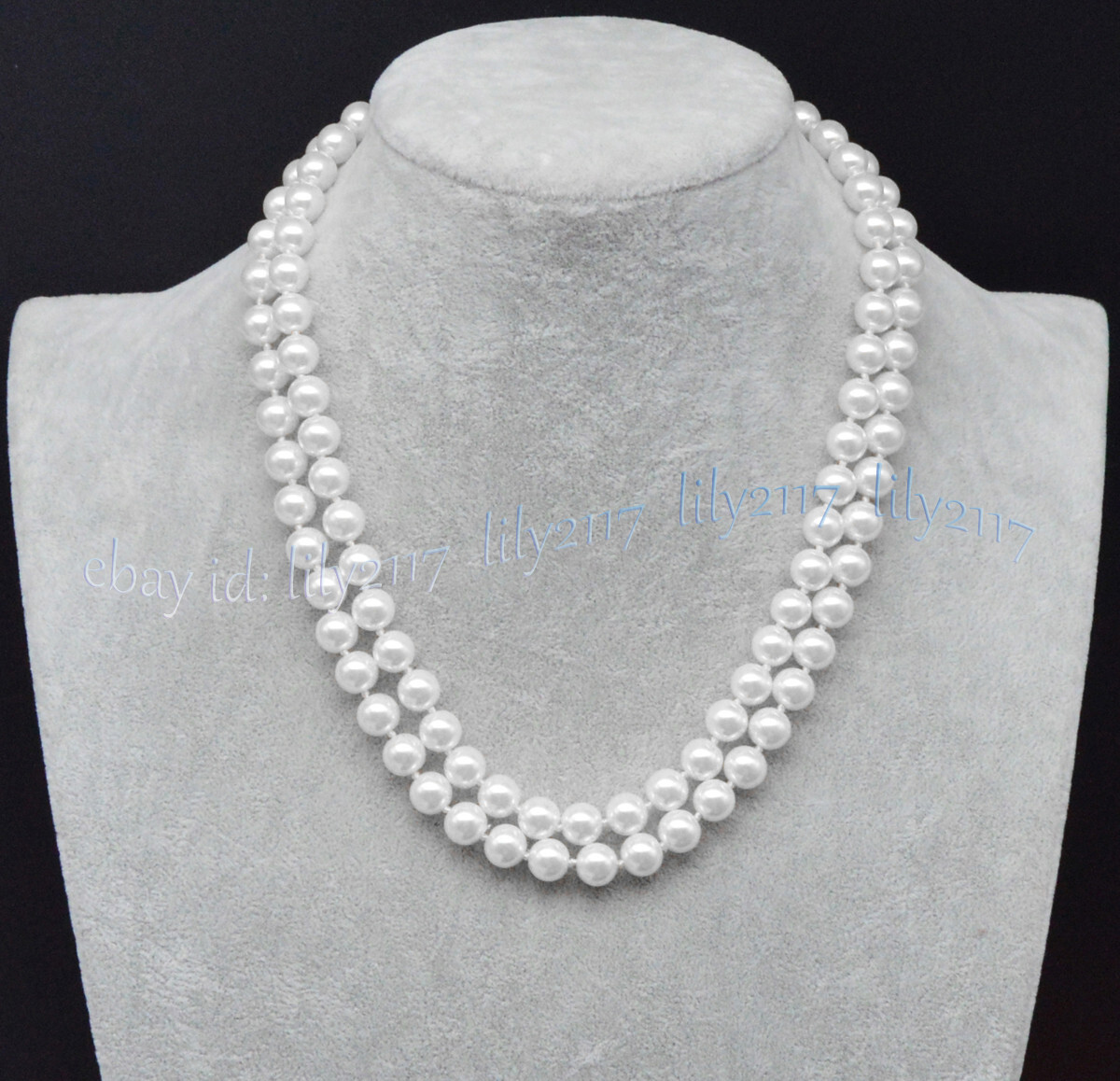 Fashion 8/10/12mm Multi-Color South Sea Shell Pearl Round Beads Necklaces 36”