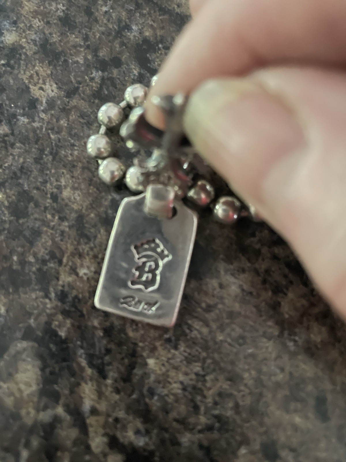 Bill Wall Bal Chain Dog Tag and cross necklace custom made 925 silver