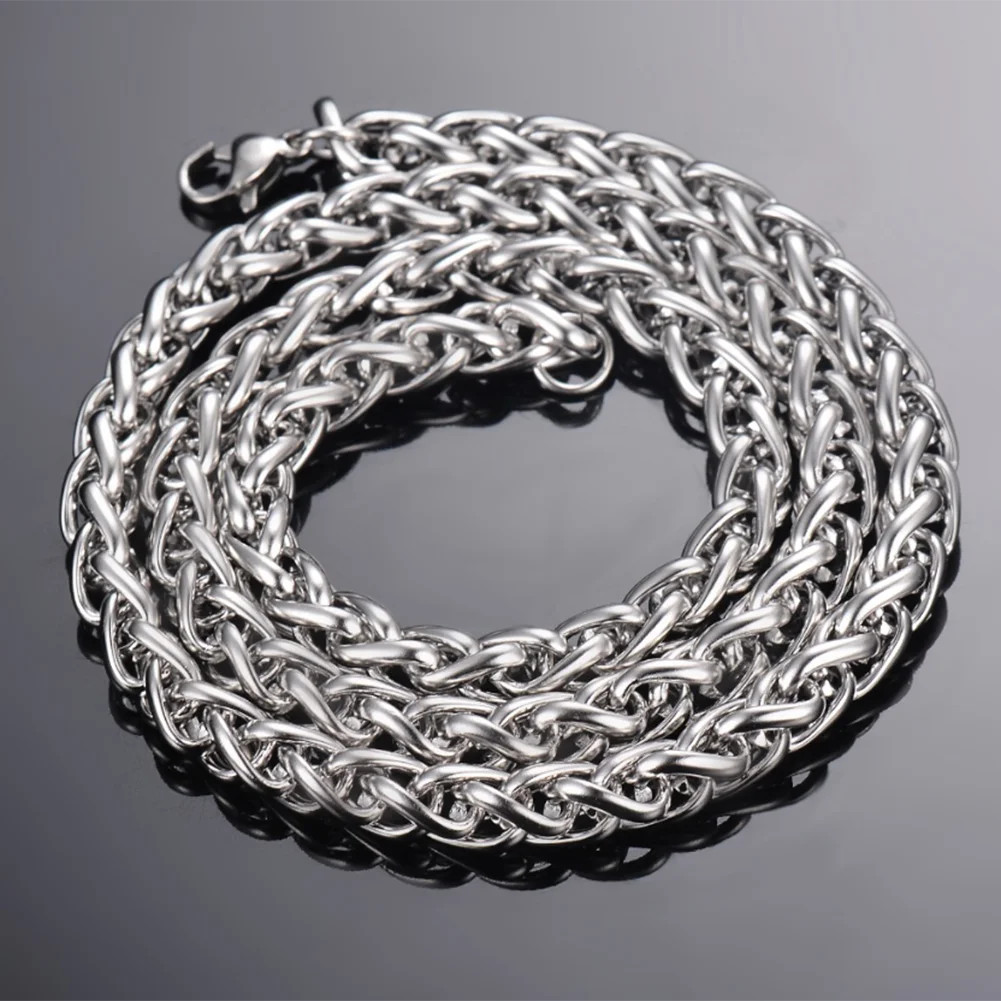 Stainless Steel Link Chain Necklace Gold Color 3mm 6mm Width 16 40 Inch Jewelry