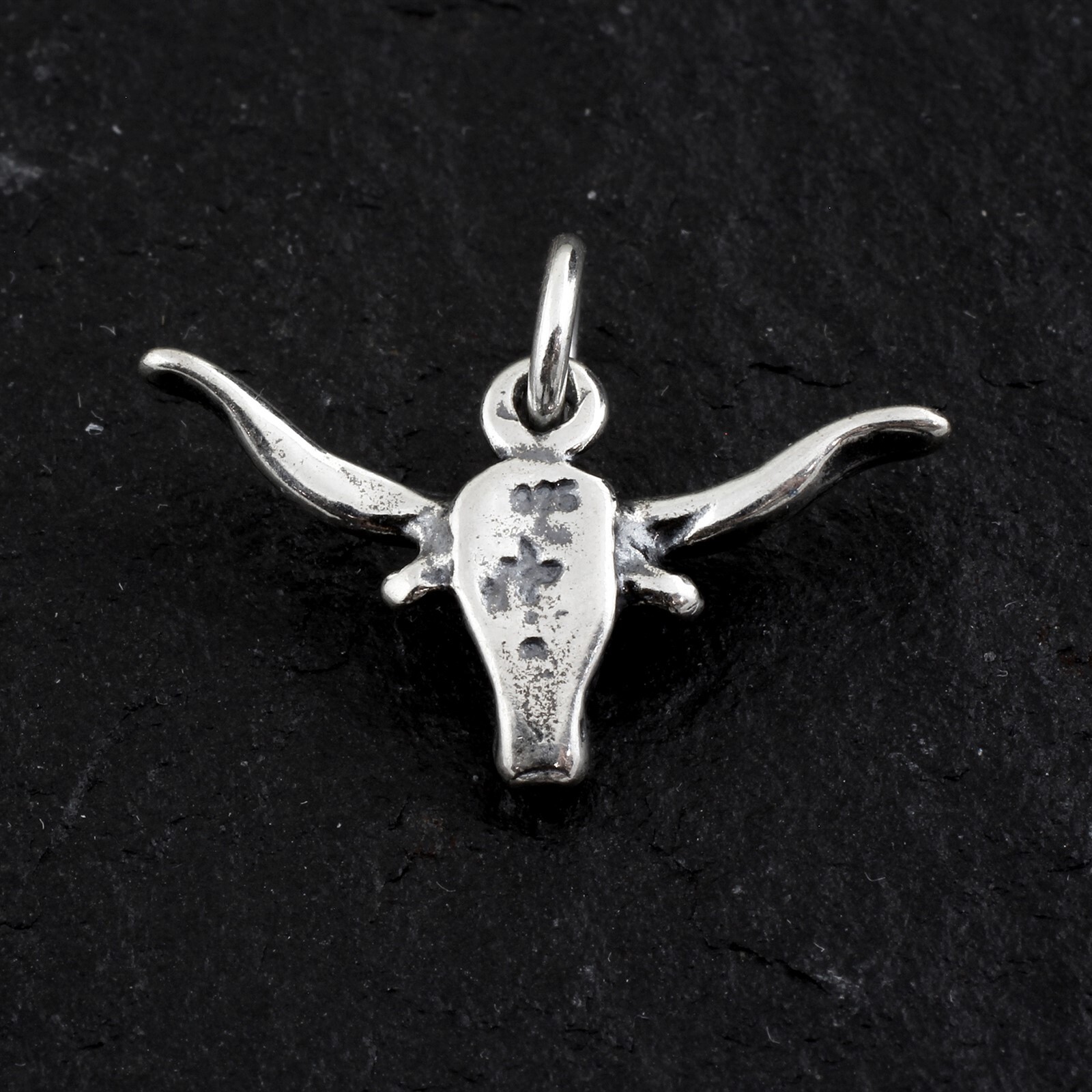 925 Sterling Silver Longhorn Steer Charm with Necklace