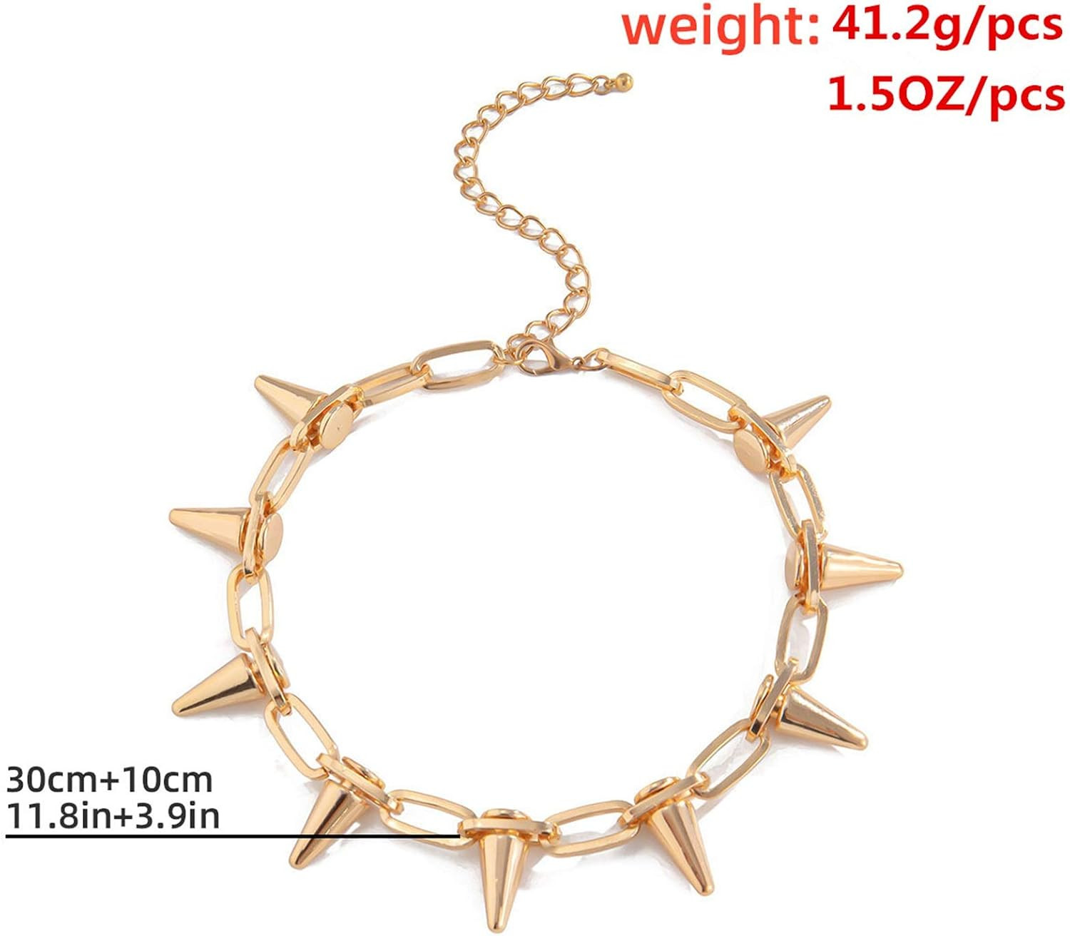 Punk Rivet Chokers Spike Plated Chain Necklace Gothic Pu Leather Key Lock Charms