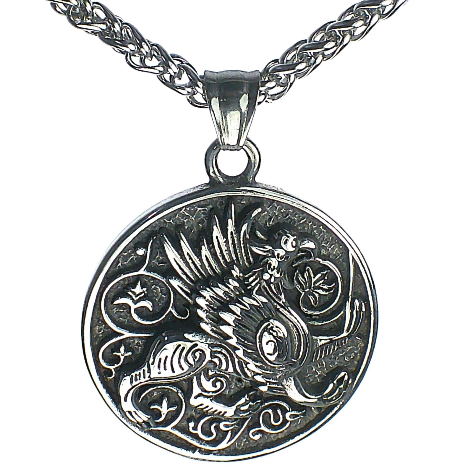 Gryphon Necklace Silver 316L Surgical Stainless Steel Hippogriff Pendant Unisex