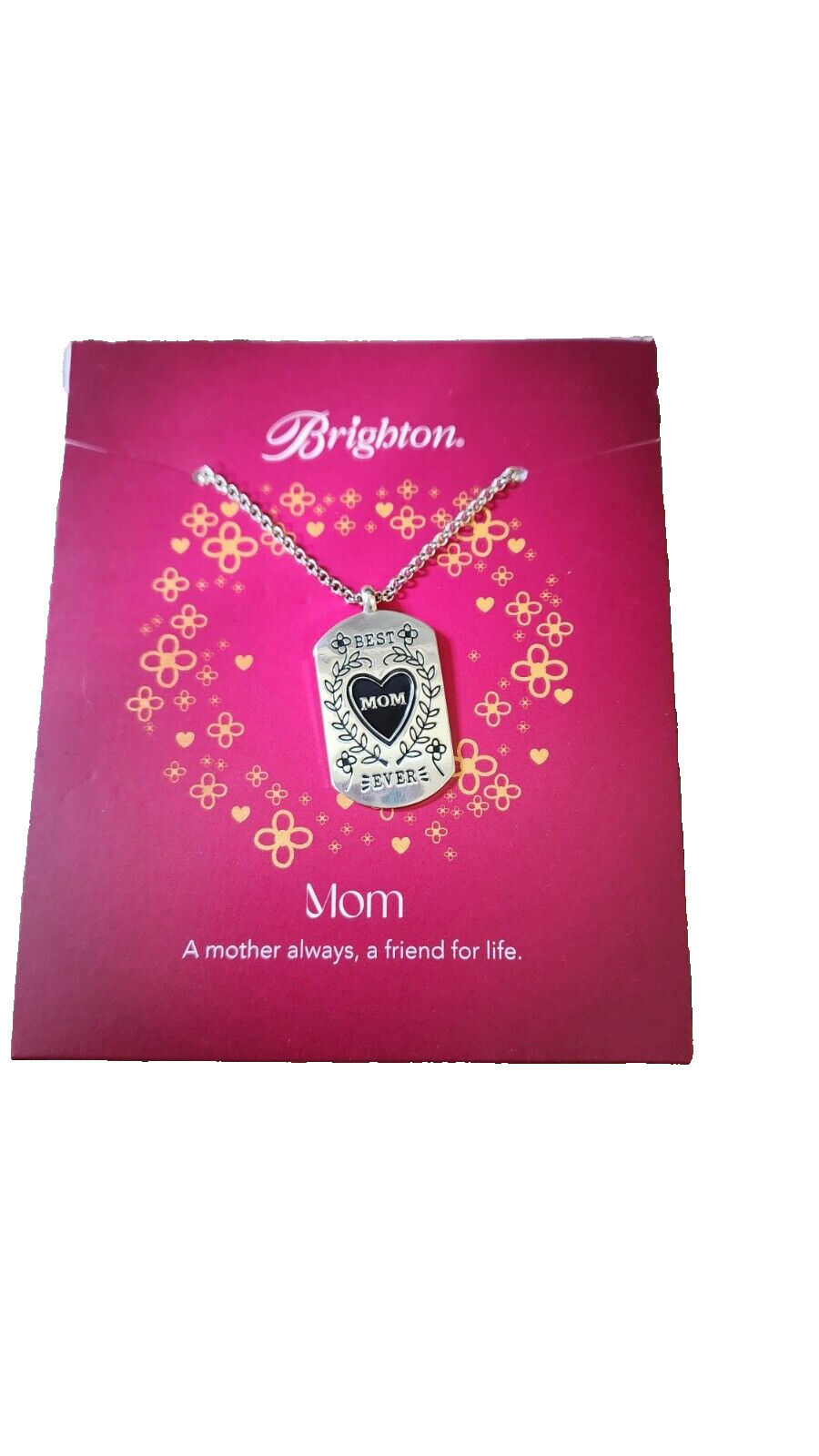 Brighton Best Eever Mom Pendant Reversabel Emblam Silver Tone NWT