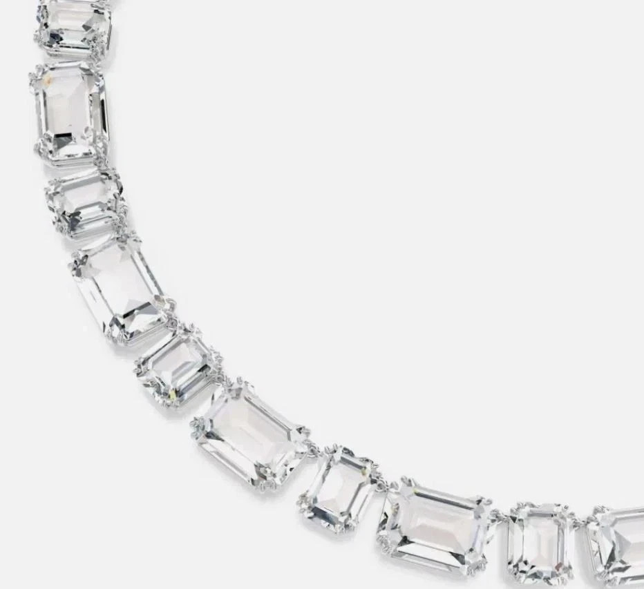SWAROVSKI Millenia Tennis Necklace, Octagon Cut, White, Rhodium Plated