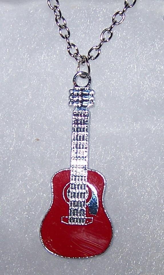 GUITAR MUSIC ROCK BAND chain men women pendant SILVER 20″ necklace FREE GIFT BOX