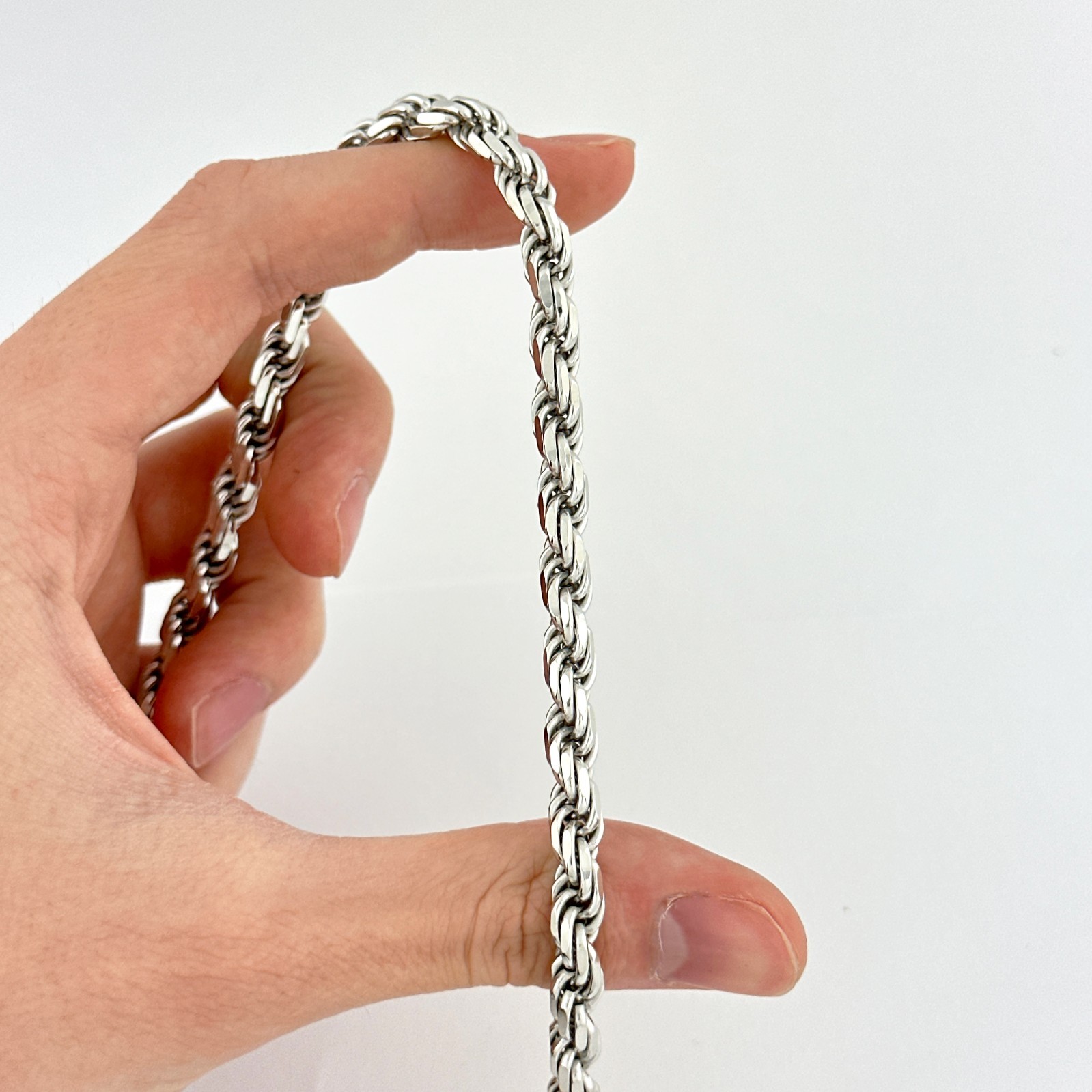 5.5mm Diamond Cut Rope Chain Necklace 925 Sterling Silver .925 Italy
