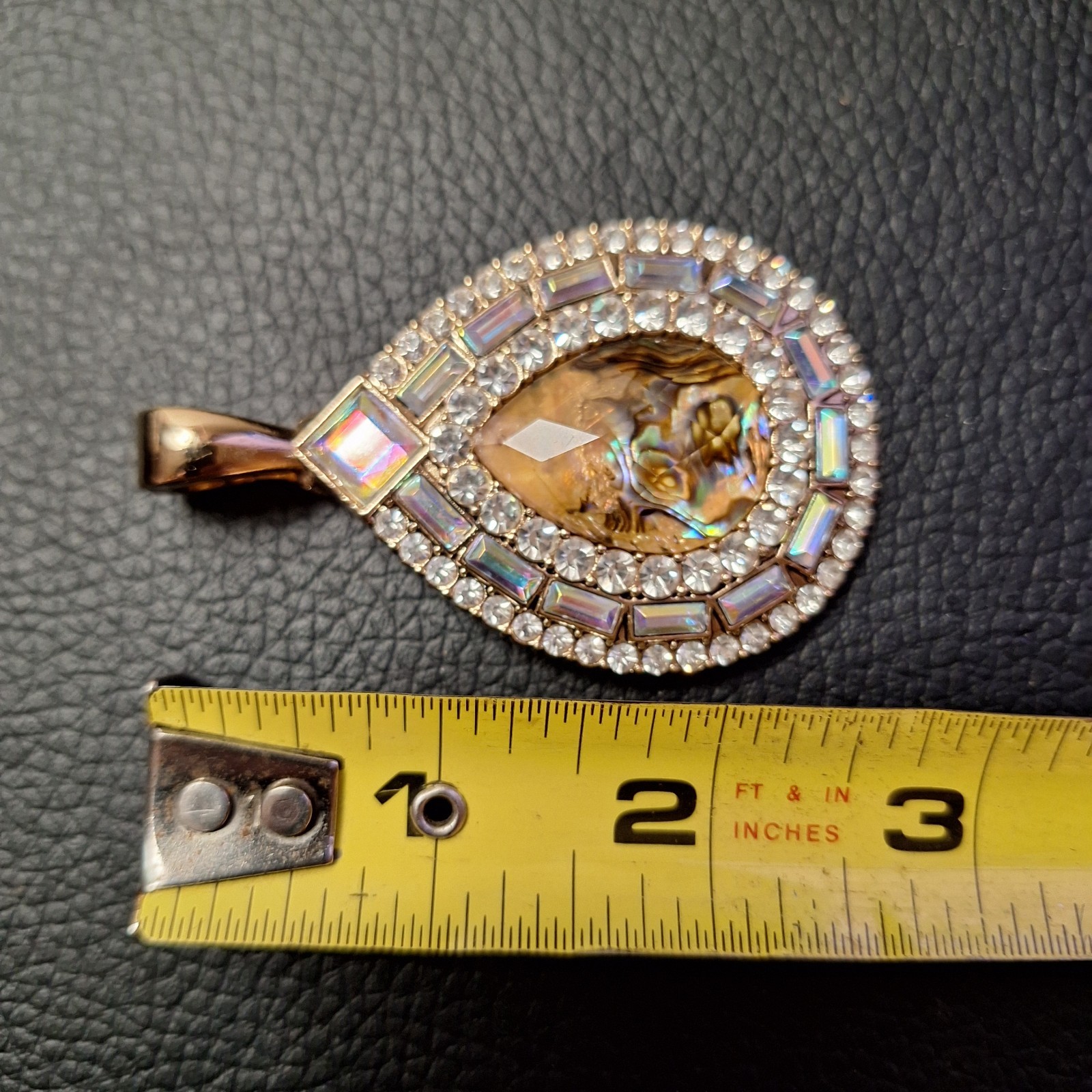 Gold Tone Pendant Multicolor Sparkle Fire Purple Pink Blue Green Premier Designs