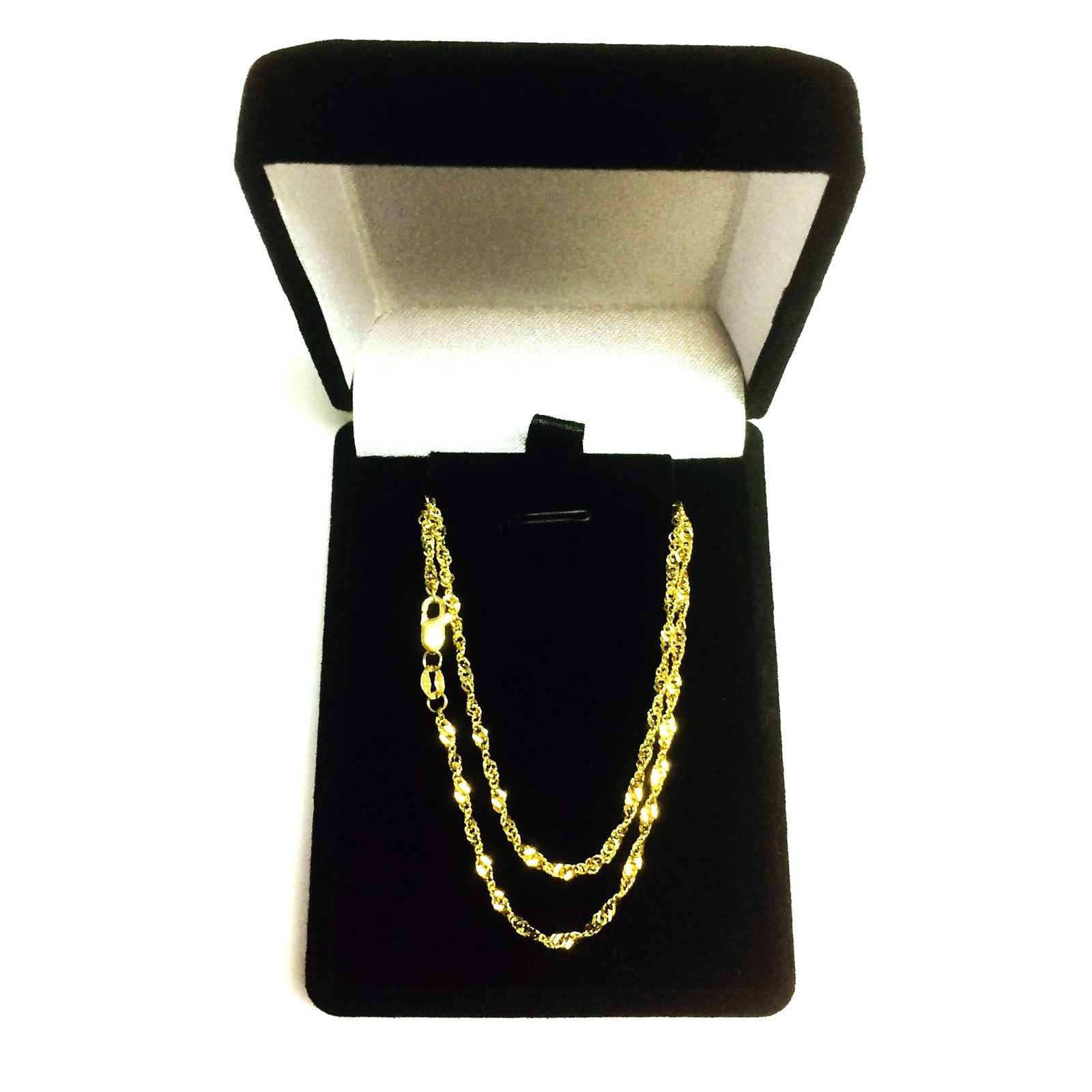 10k Yellow Real Gold Singapore Chain Necklace, 1.7mm, 20″