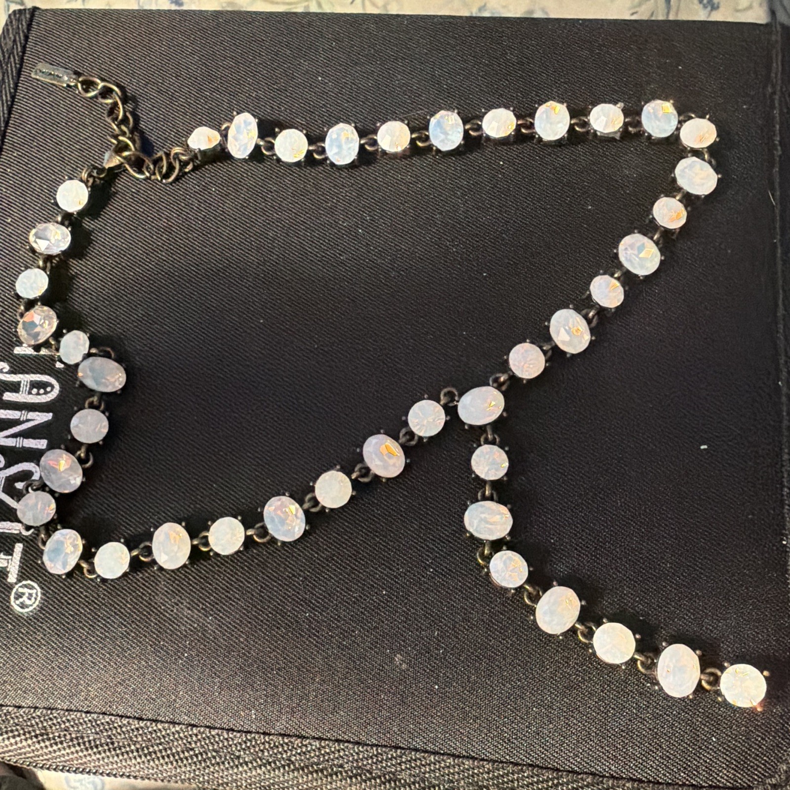 BaubleBar Signed Faux Opal Y Necklace