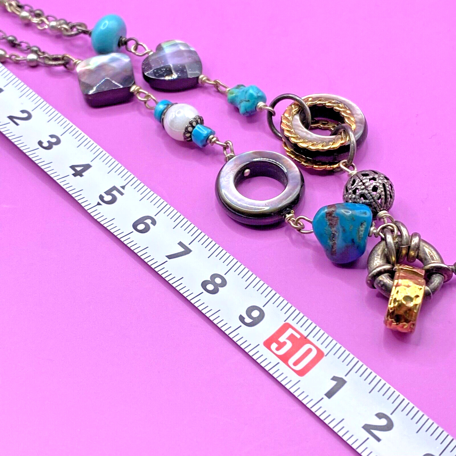 VTG GAS Bijoux Long Necklaces Costume Jewellery France Gift BOHO Multicolour