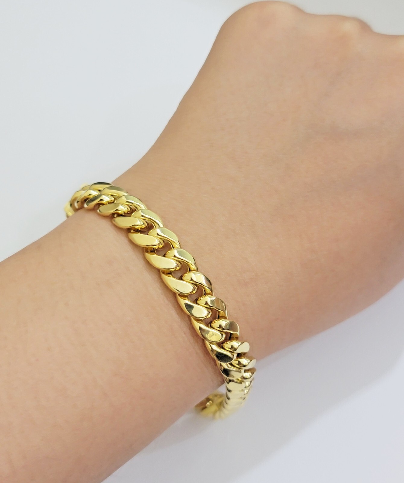 Real 14k Gold Bracelet 9mm Miami Cuban Link 7.5″- 9 Inch Mens 14kt Yellow Gold