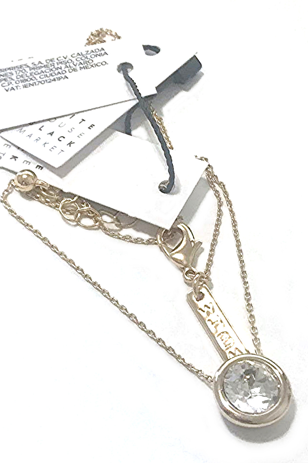 WHITE HOUSE BLACK MARKET BIJOUX GOLDTONE PENDANT NECKLACE NEW WITH TAGS